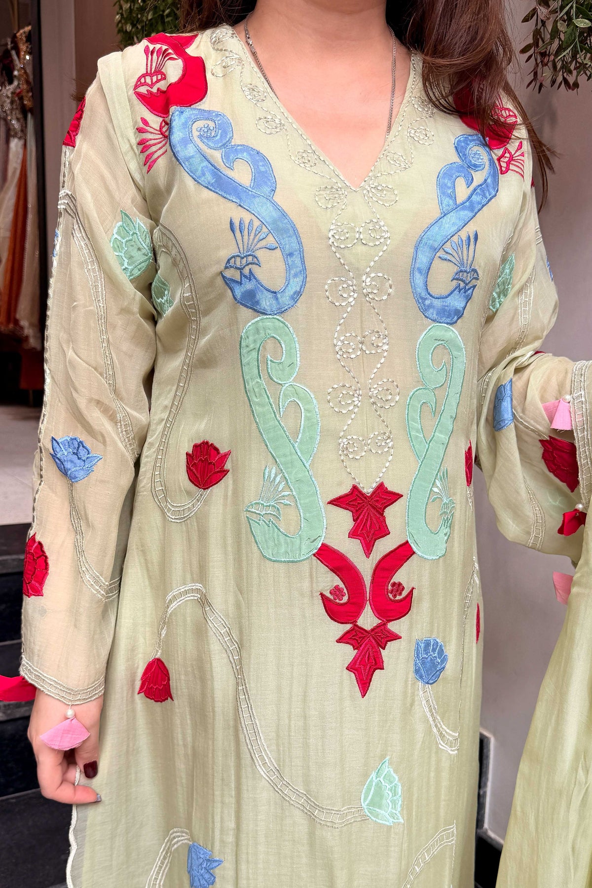 Amaal Floral Embroidered Long Suit Set
