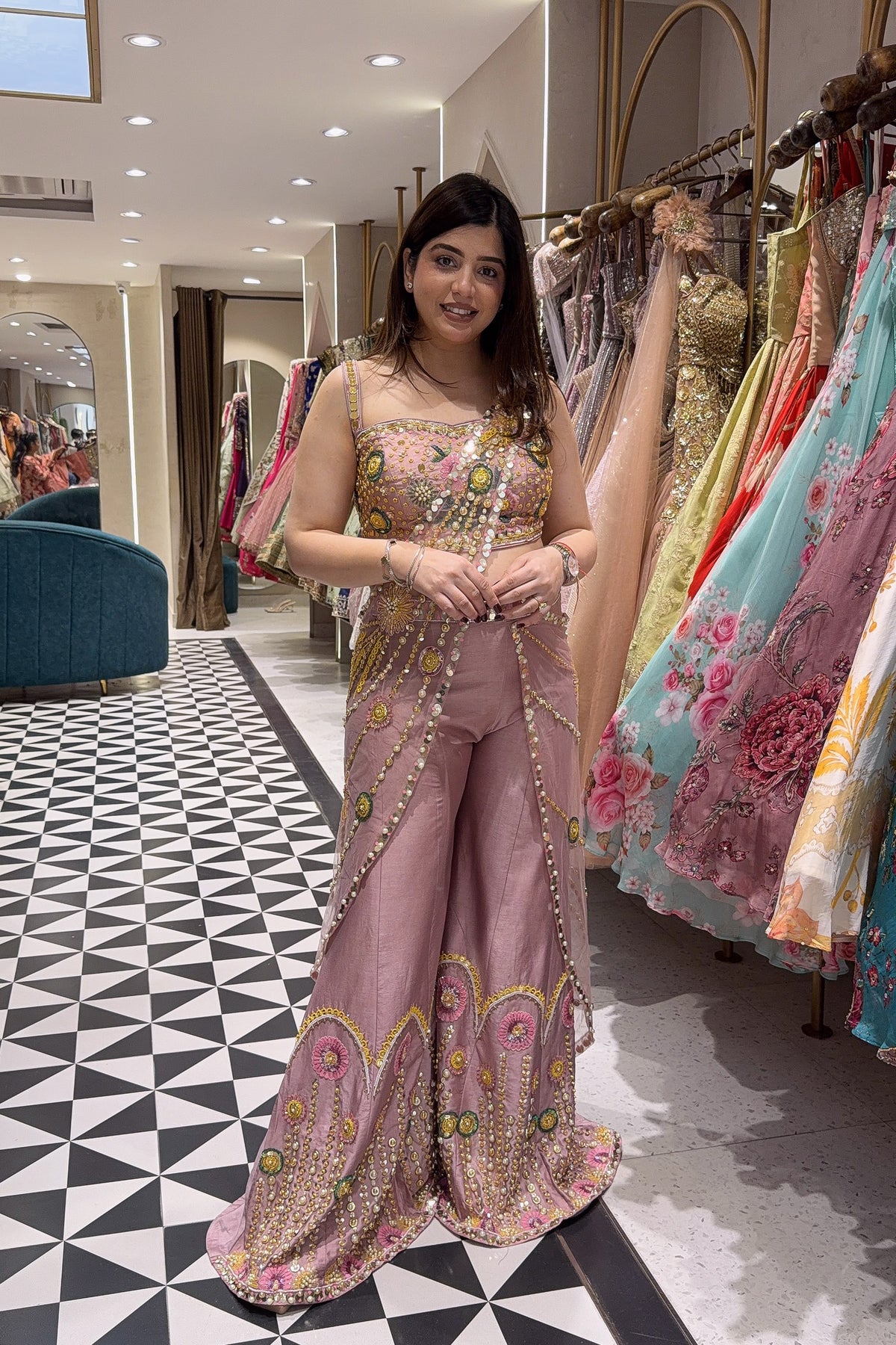 Prama Hand Embroidered Drape Saree