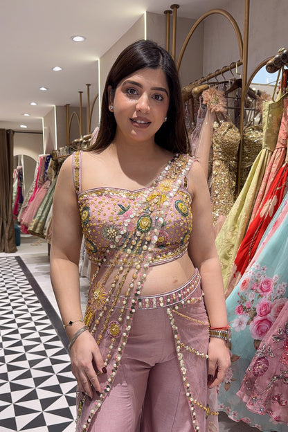 Prama Hand Embroidered Drape Saree