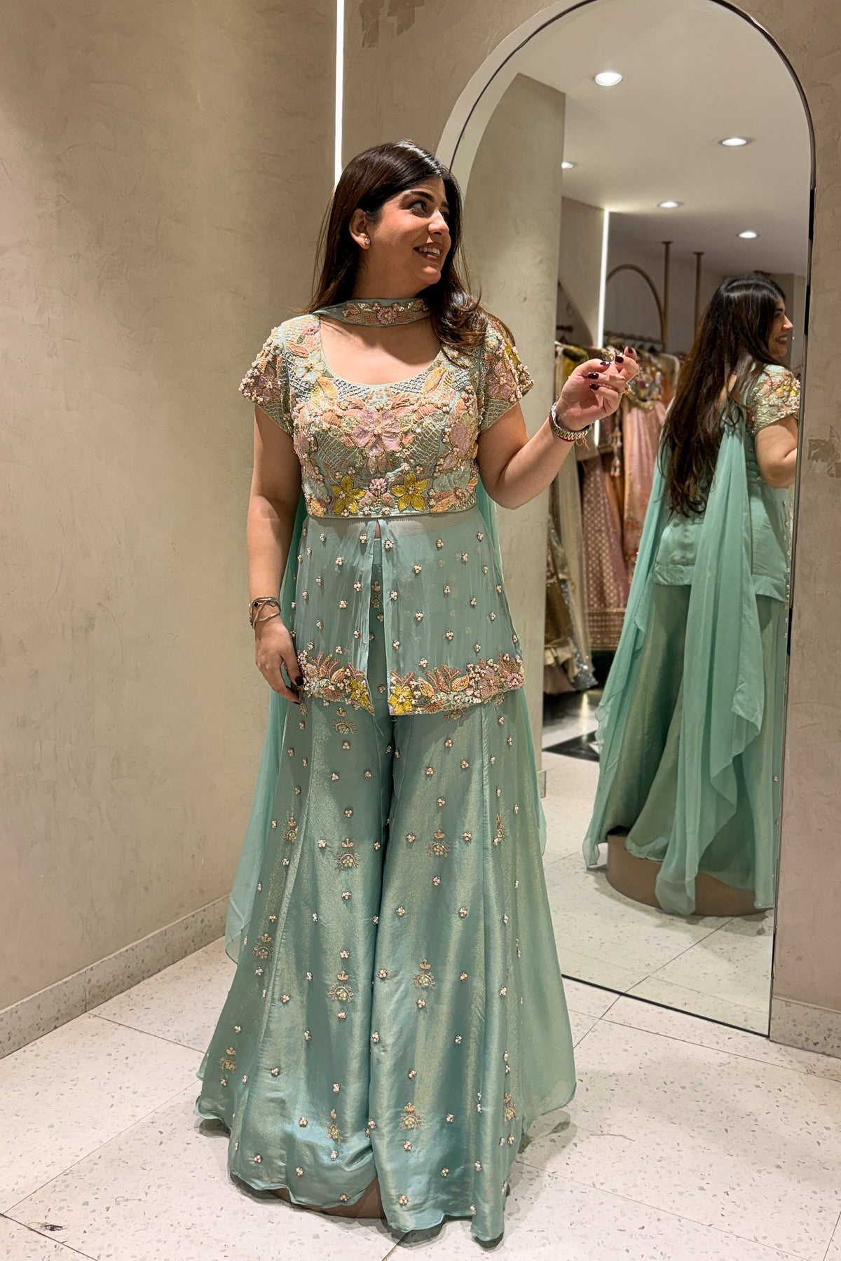 Niravya Floral Hand Embroidered Garara Set