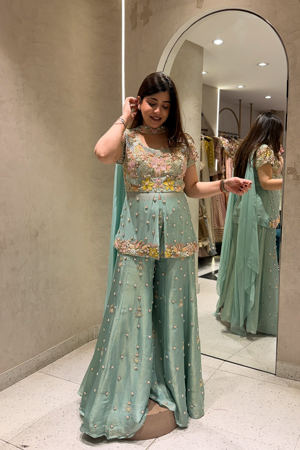 Niravya Floral Hand Embroidered Garara Set