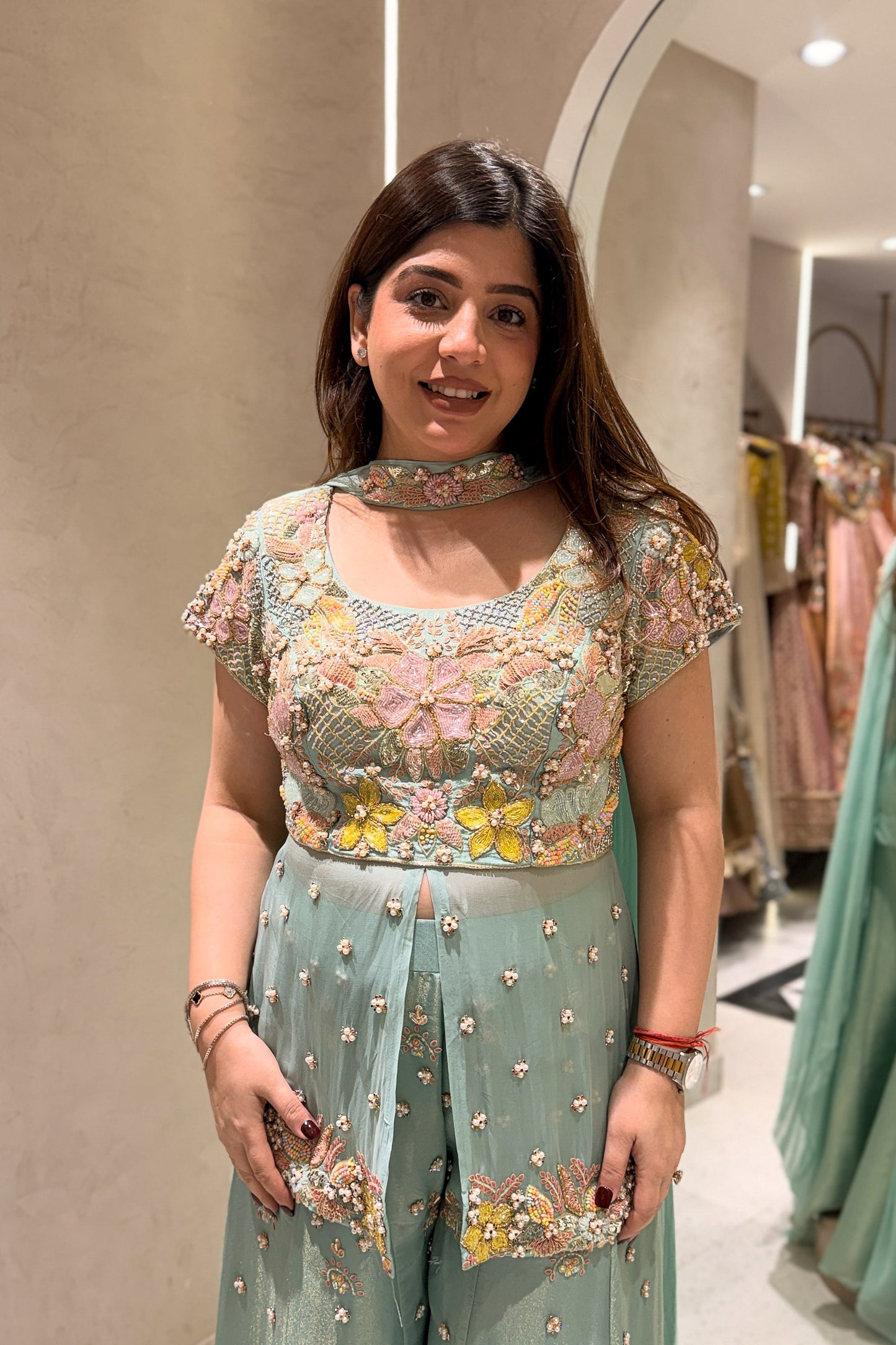 Niravya Floral Hand Embroidered Garara Set