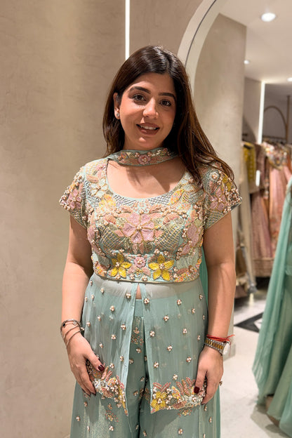 Niravya Floral Hand Embroidered Garara Set