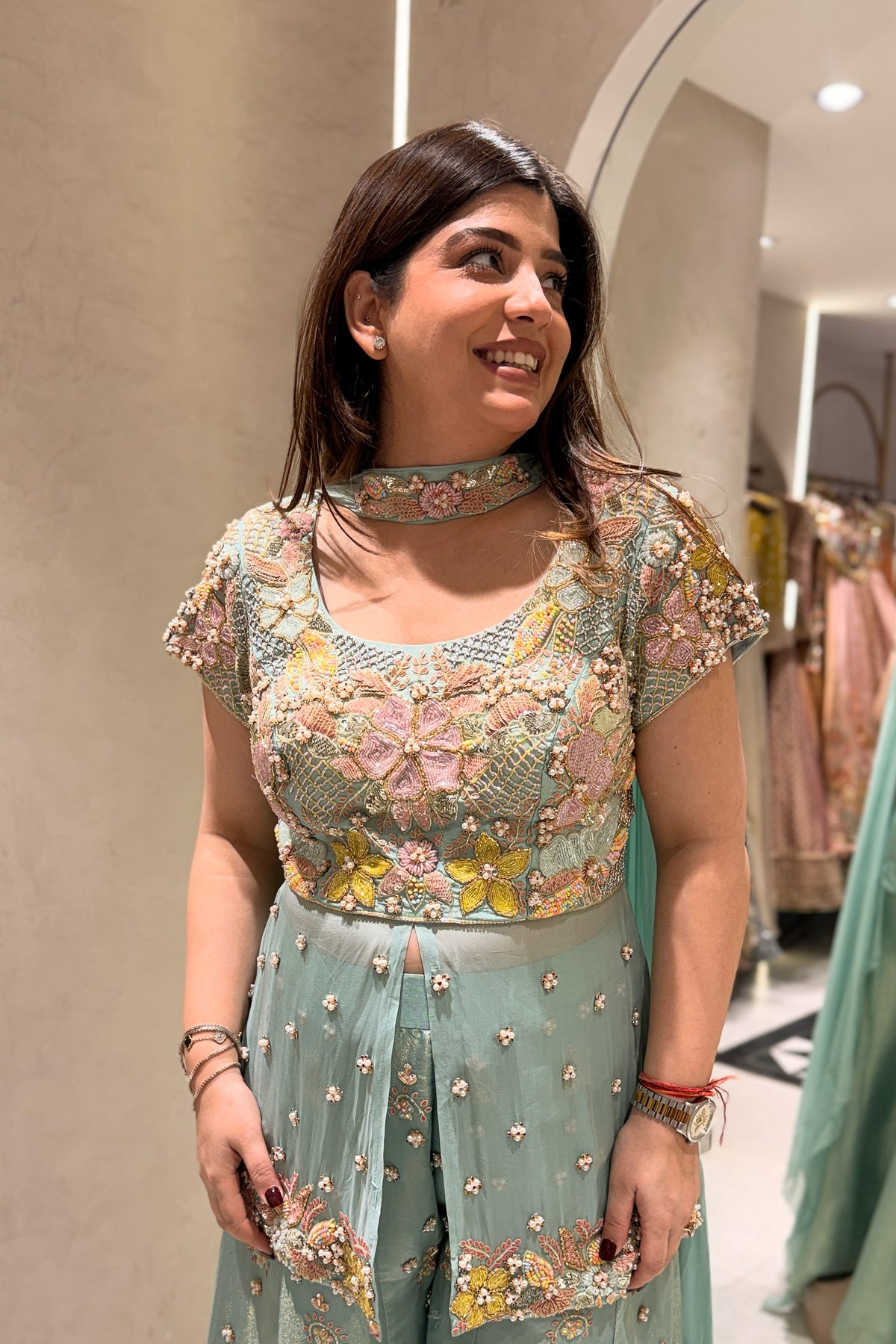 Niravya Floral Hand Embroidered Garara Set