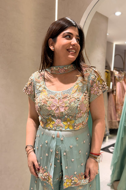 Niravya Floral Hand Embroidered Garara Set