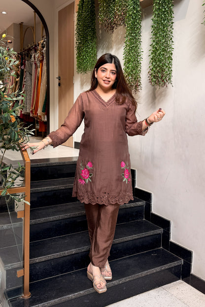 Pranika Floral Embroidered Co ord Set