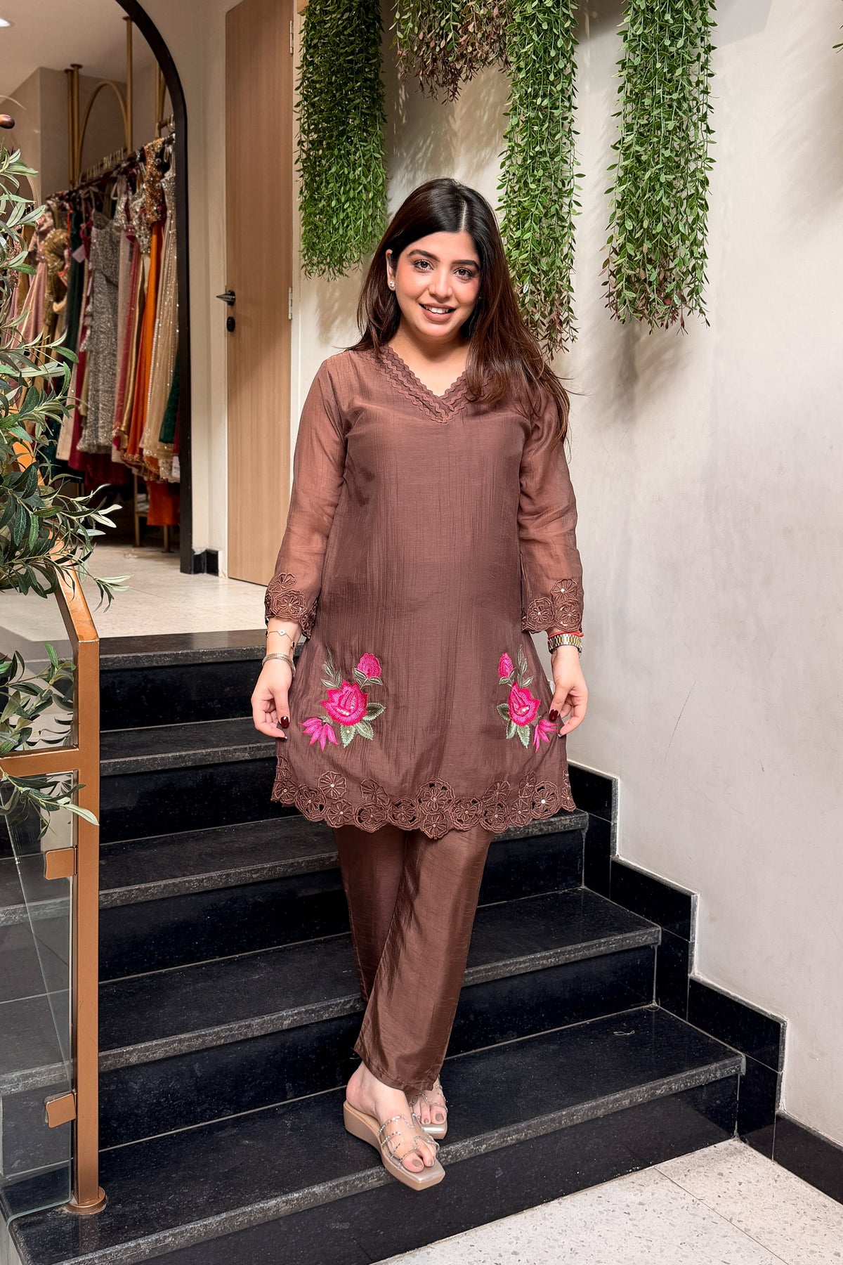 Pranika Floral Embroidered Co ord Set