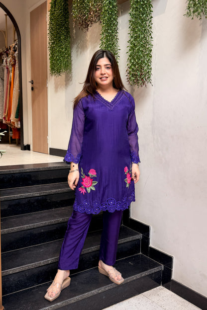 Pranika Floral Embroidered Co ord Set