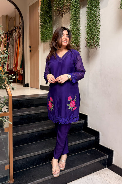 Pranika Floral Embroidered Co ord Set