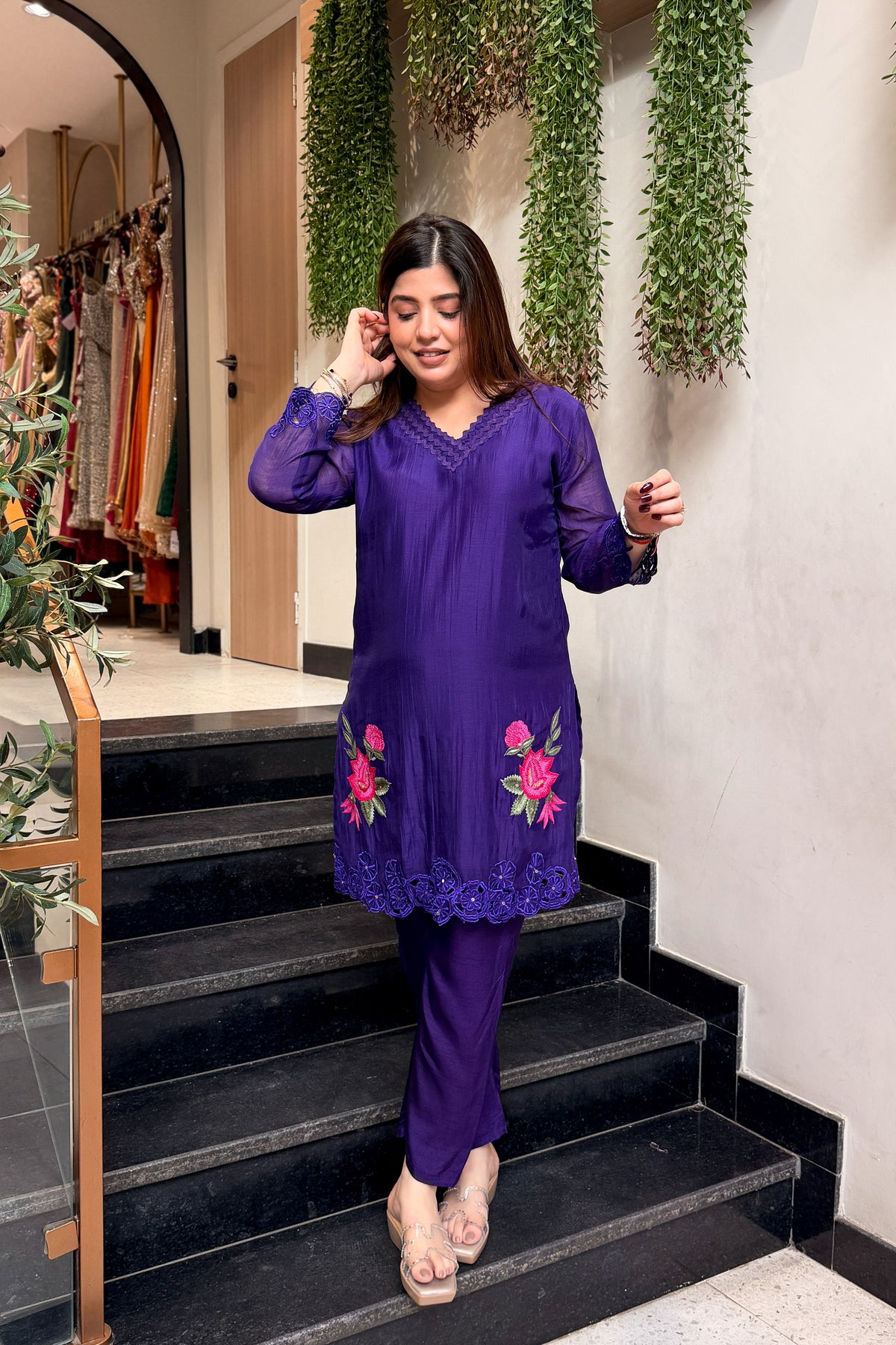 Pranika Floral Embroidered Co ord Set