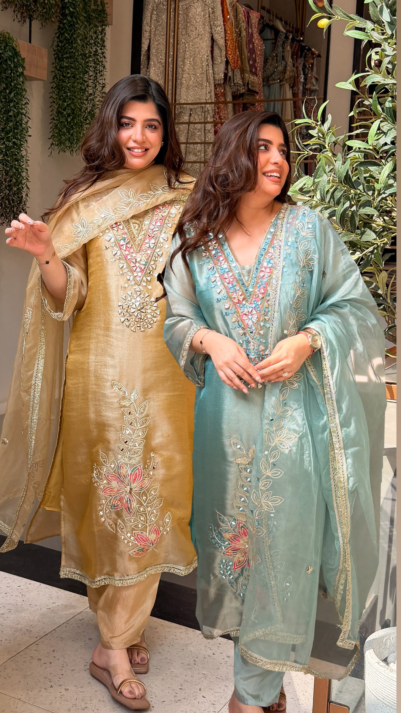 Anika Mirror & Gotta Embroidered Suit Set