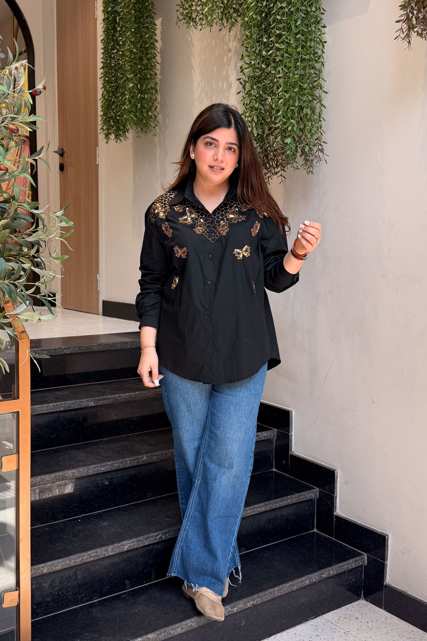 Livia Butterfly Embroidered Shirt
