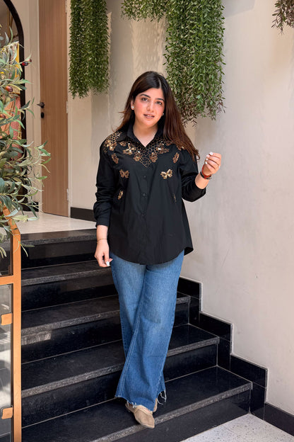 Livia Butterfly Embroidered Shirt