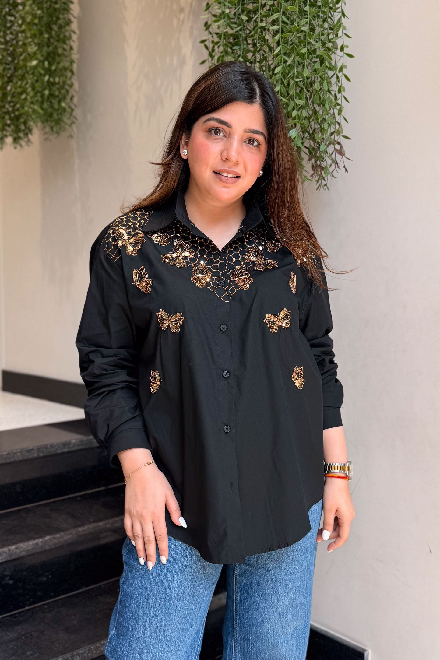 Livia Butterfly Embroidered Shirt
