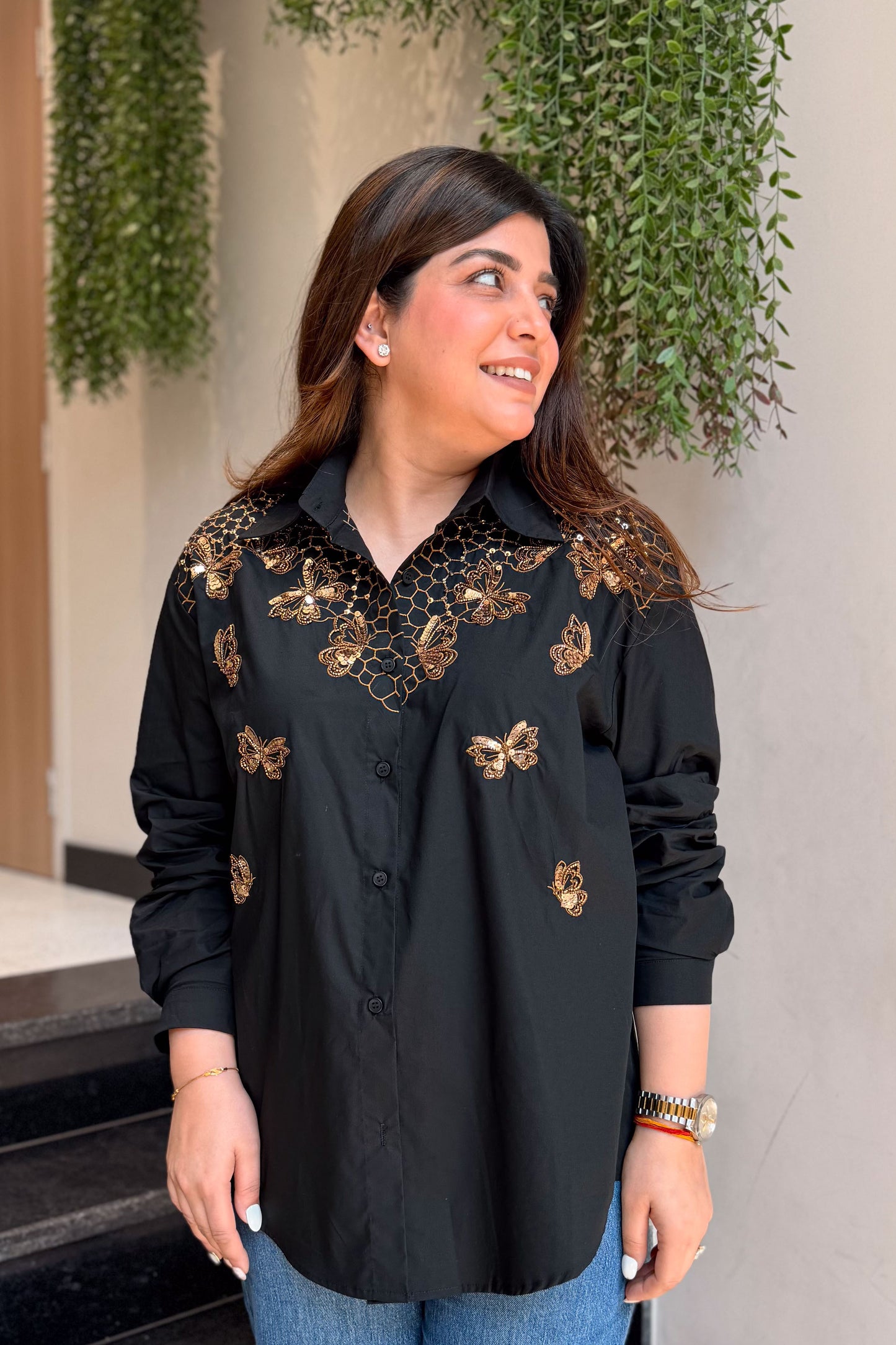 Livia Butterfly Embroidered Shirt