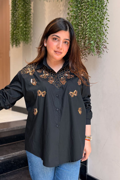 Livia Butterfly Embroidered Shirt