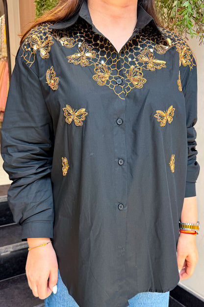 Livia Butterfly Embroidered Shirt