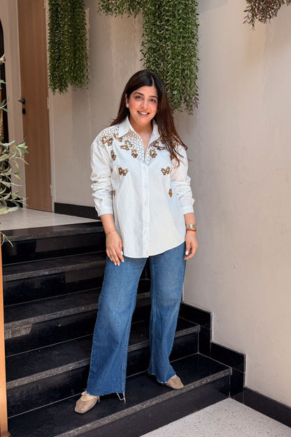 Livia Butterfly Embroidered Shirt