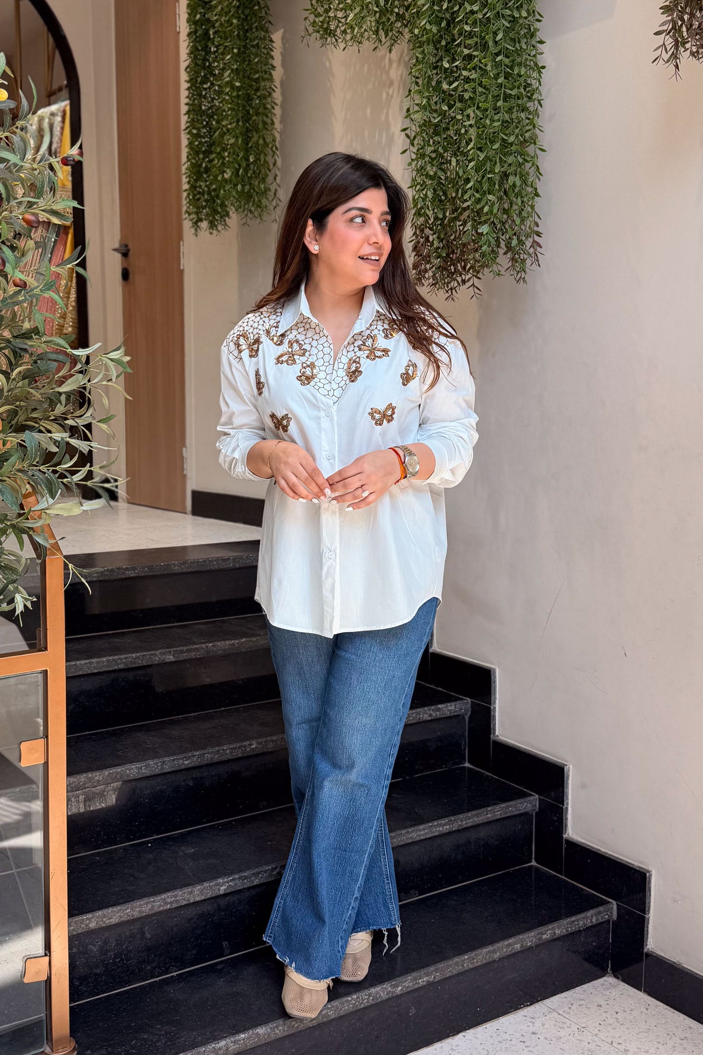 Livia Butterfly Embroidered Shirt