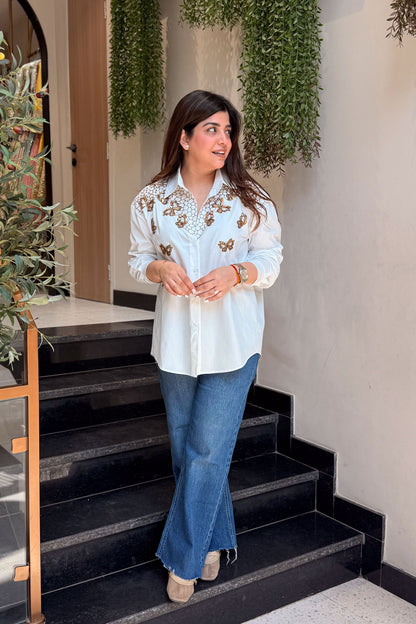Livia Butterfly Embroidered Shirt