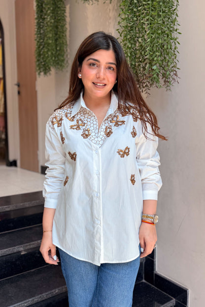 Livia Butterfly Embroidered Shirt
