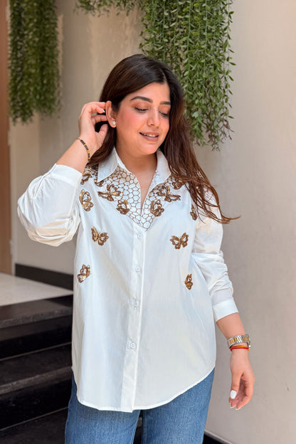 Livia Butterfly Embroidered Shirt
