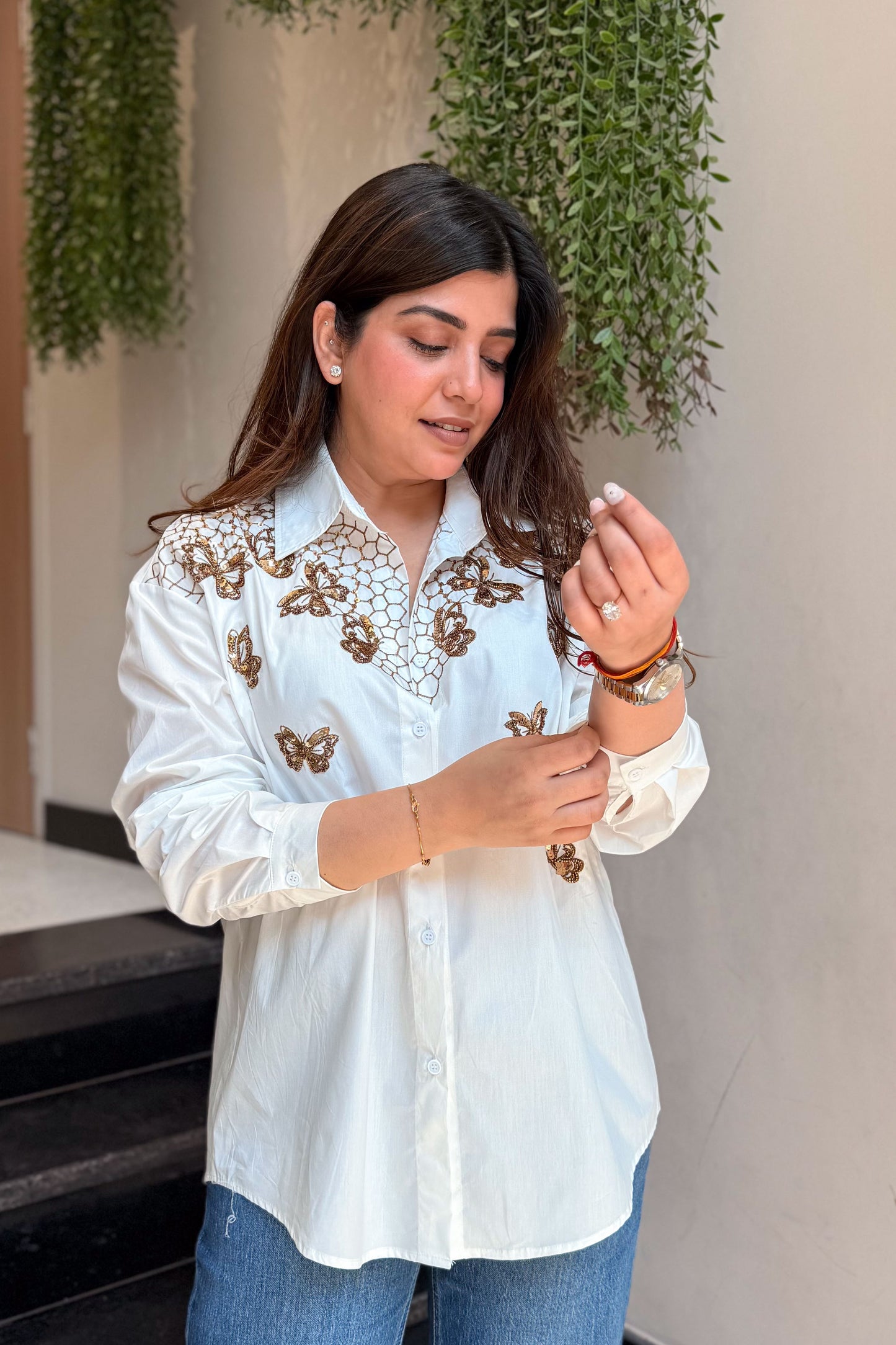 Livia Butterfly Embroidered Shirt