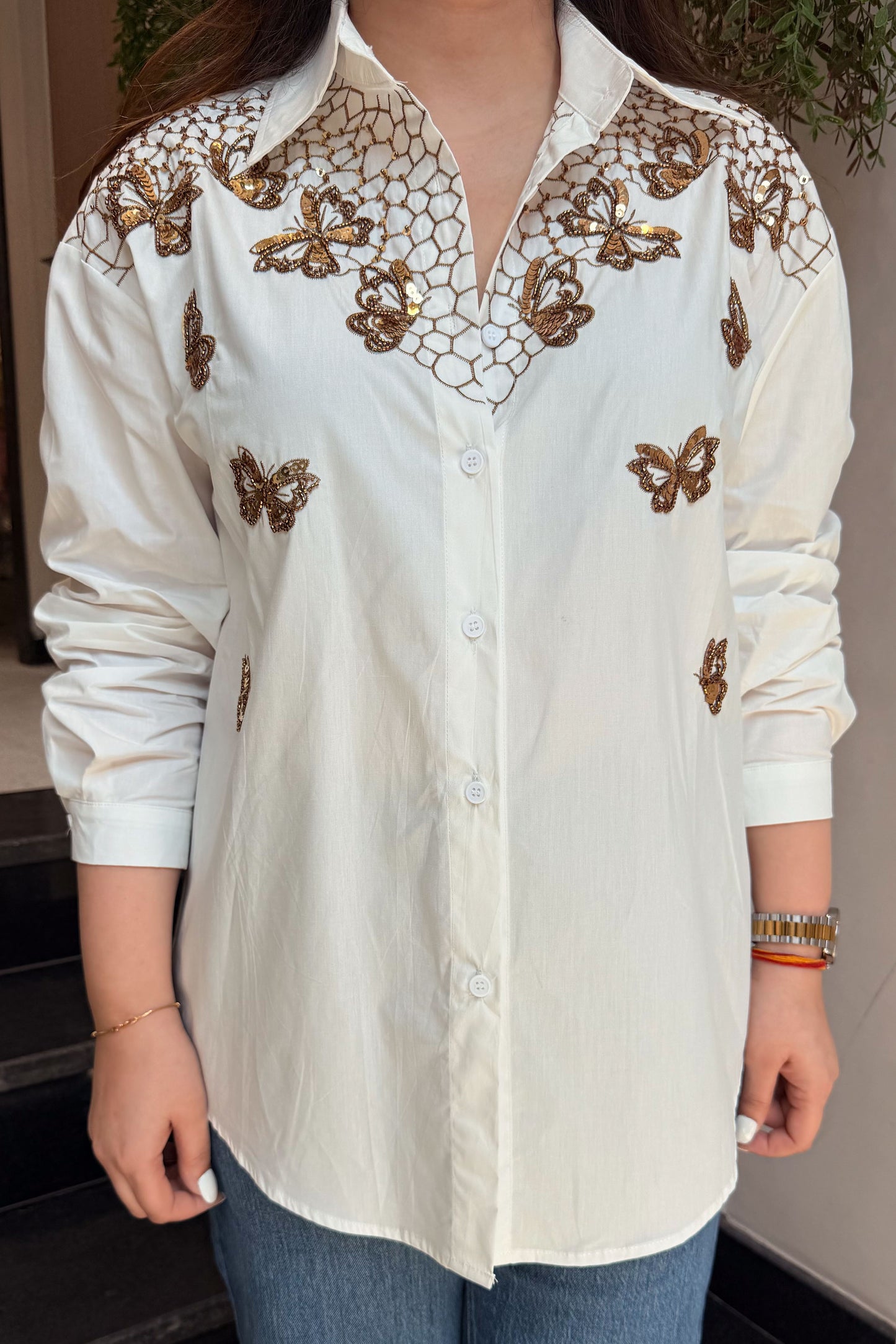 Livia Butterfly Embroidered Shirt