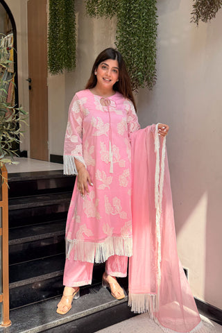Hiba Floral Tassel Embroidered Suit Set