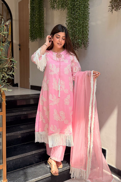 Hiba Floral Tassel Embroidered Suit Set