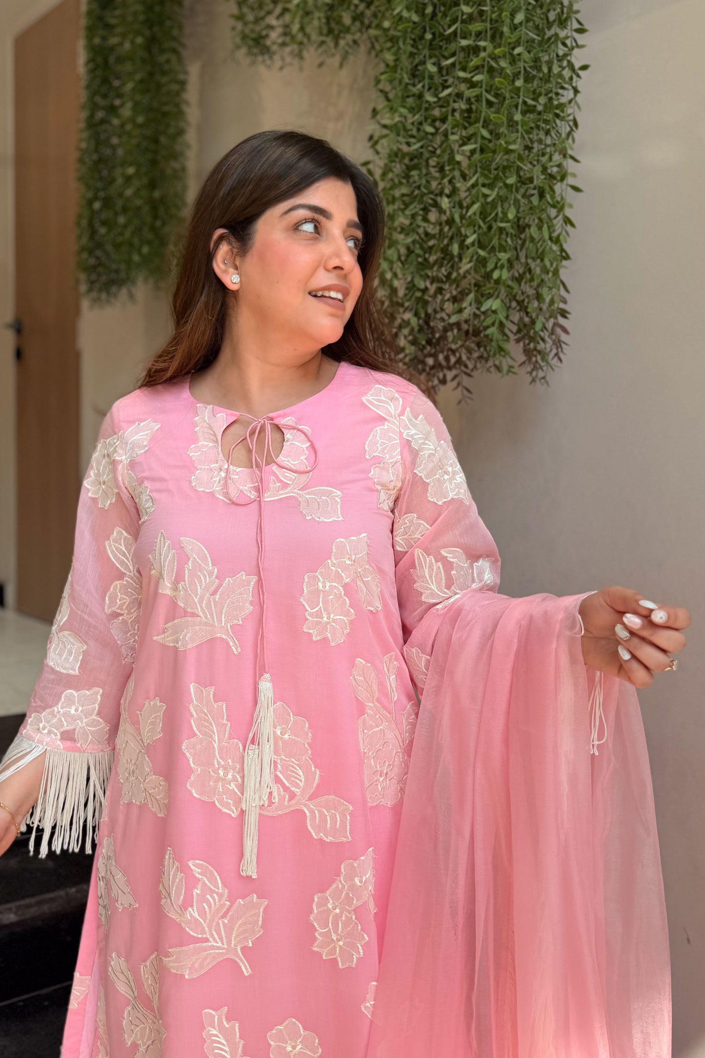 Hiba Floral Tassel Embroidered Suit Set
