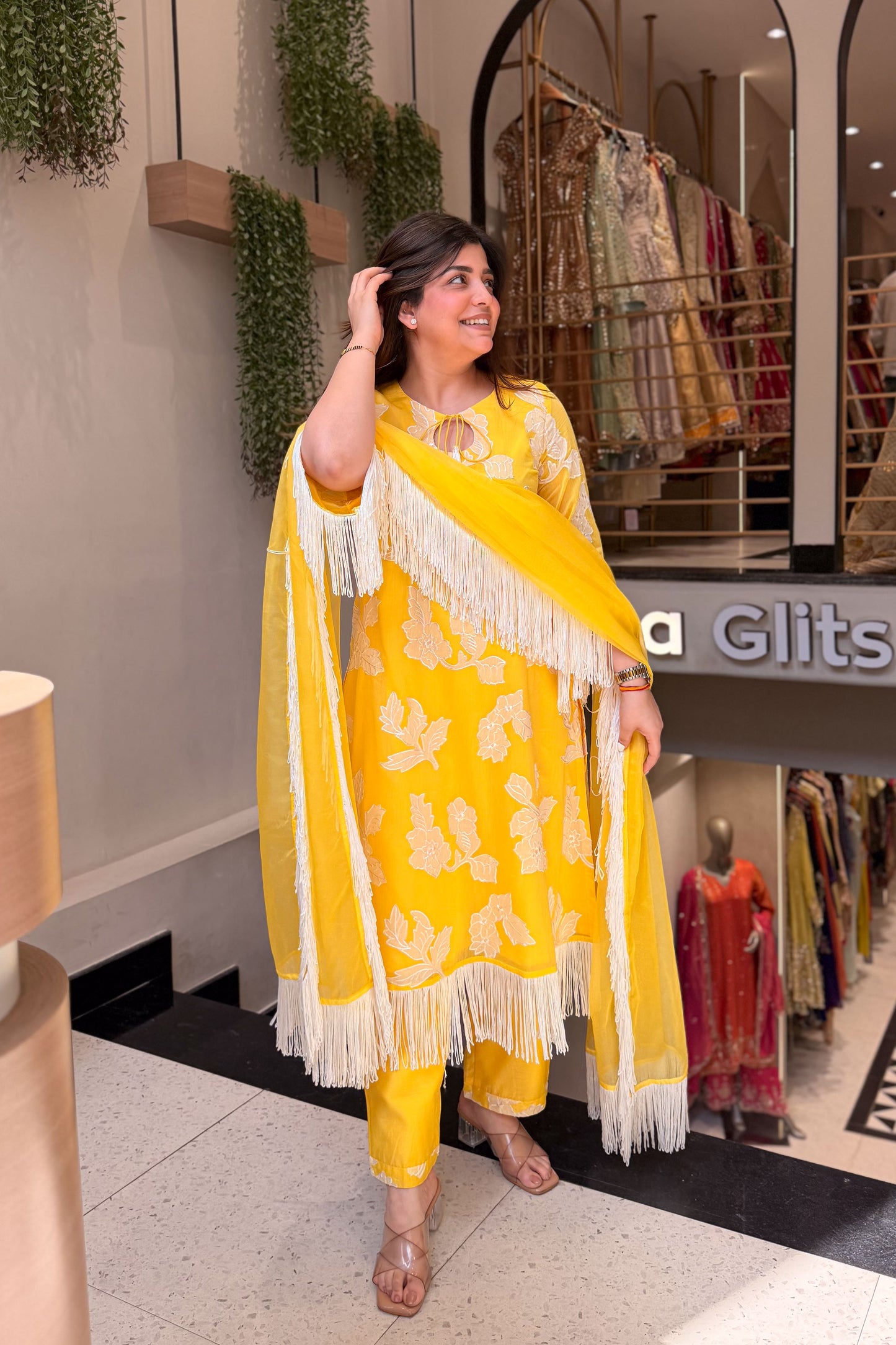 Hiba Floral Tassel Embroidered Suit Set