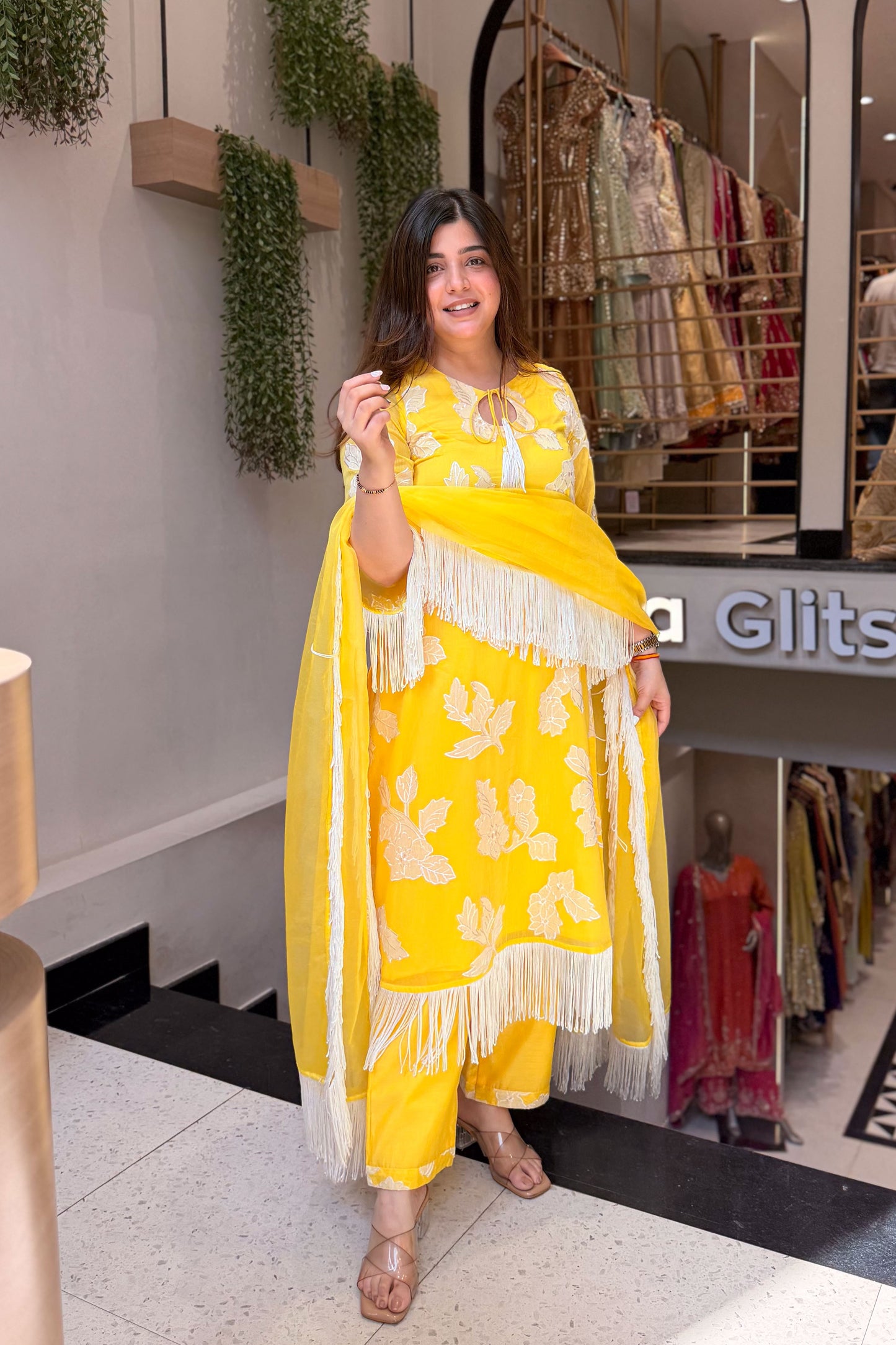Hiba Floral Tassel Embroidered Suit Set