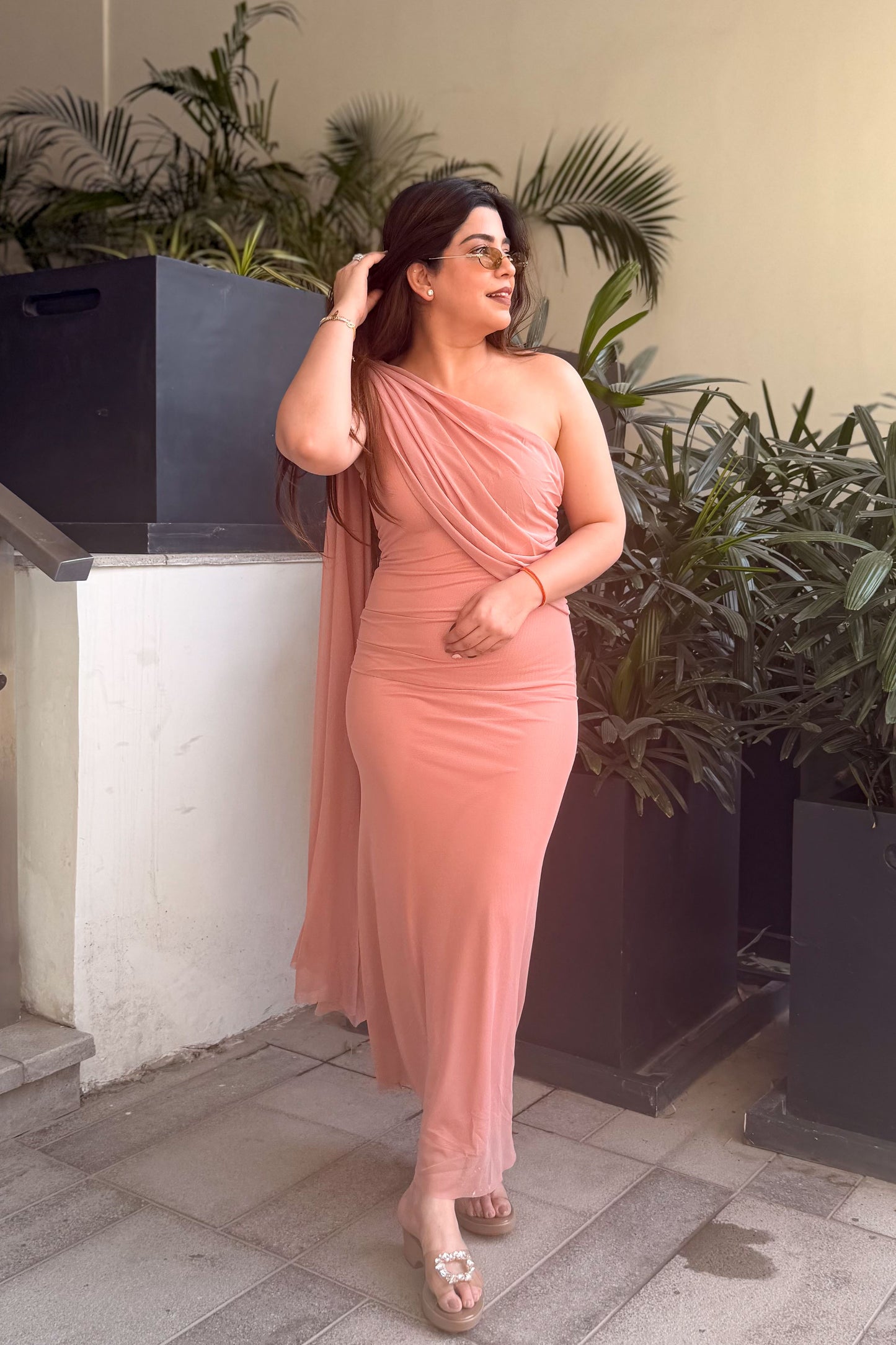 Hallie Drape One Shoulder Dress