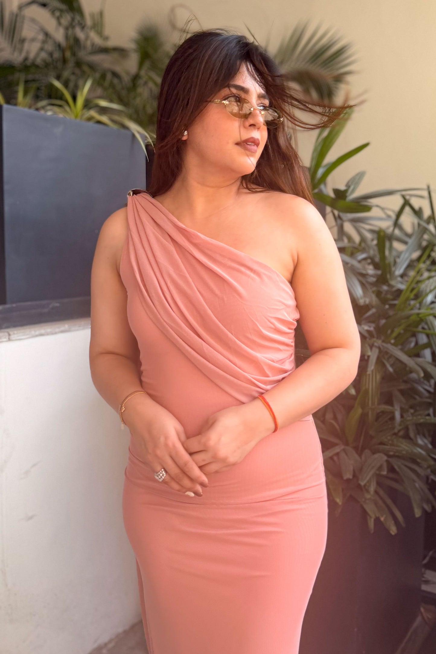 Hallie Drape One Shoulder Dress