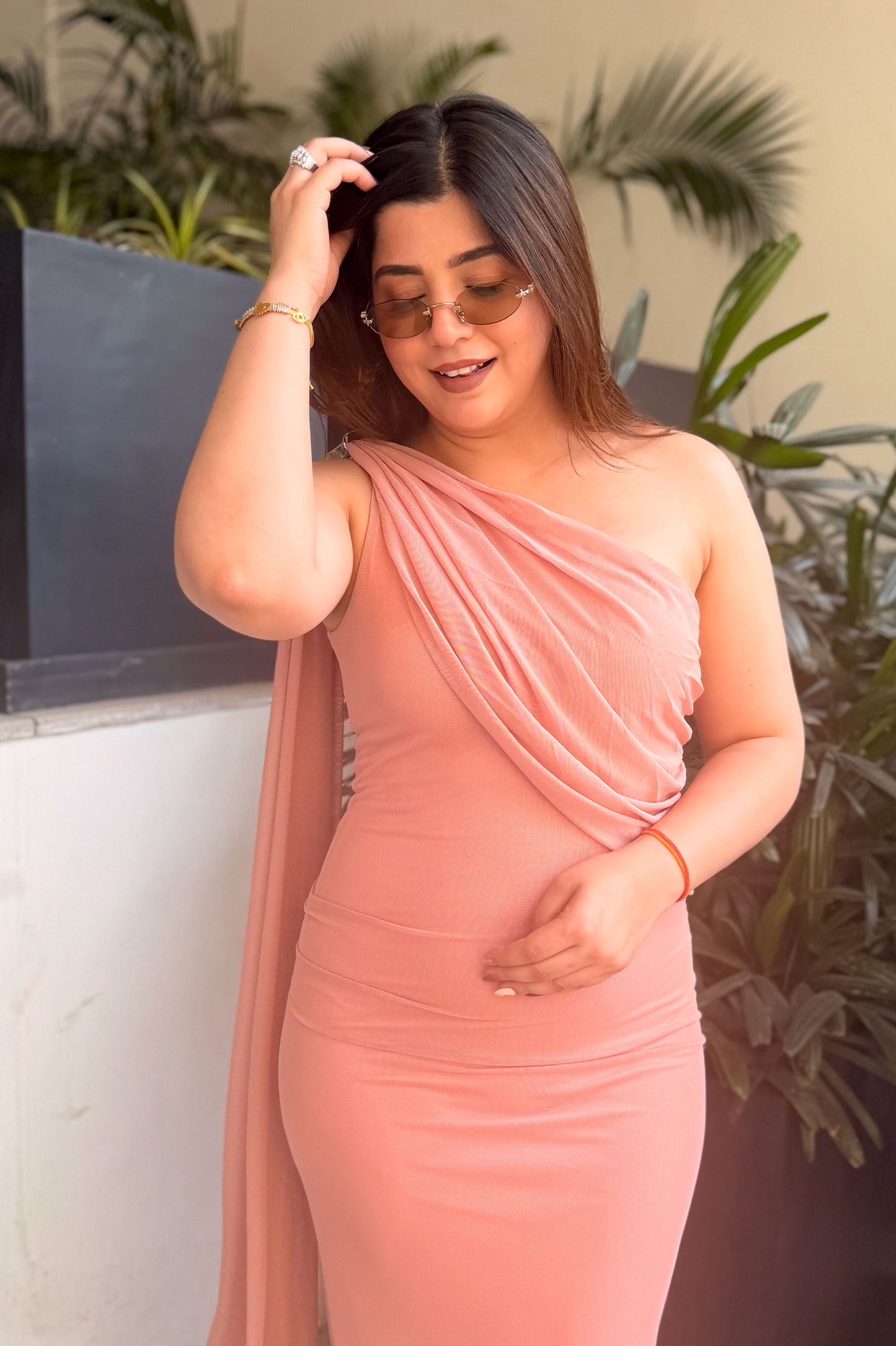 Hallie Drape One Shoulder Dress