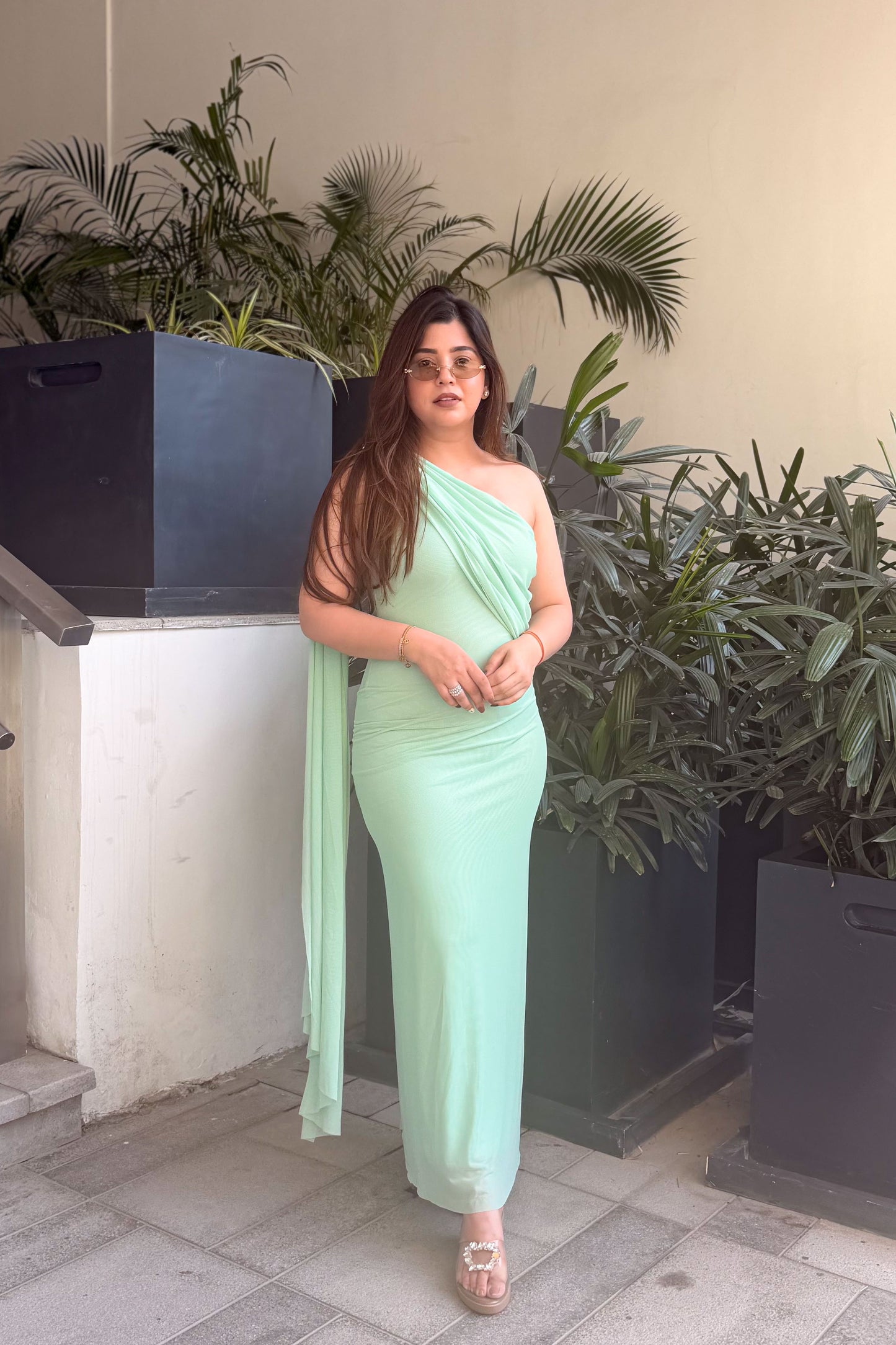 Hallie Drape One Shoulder Dress