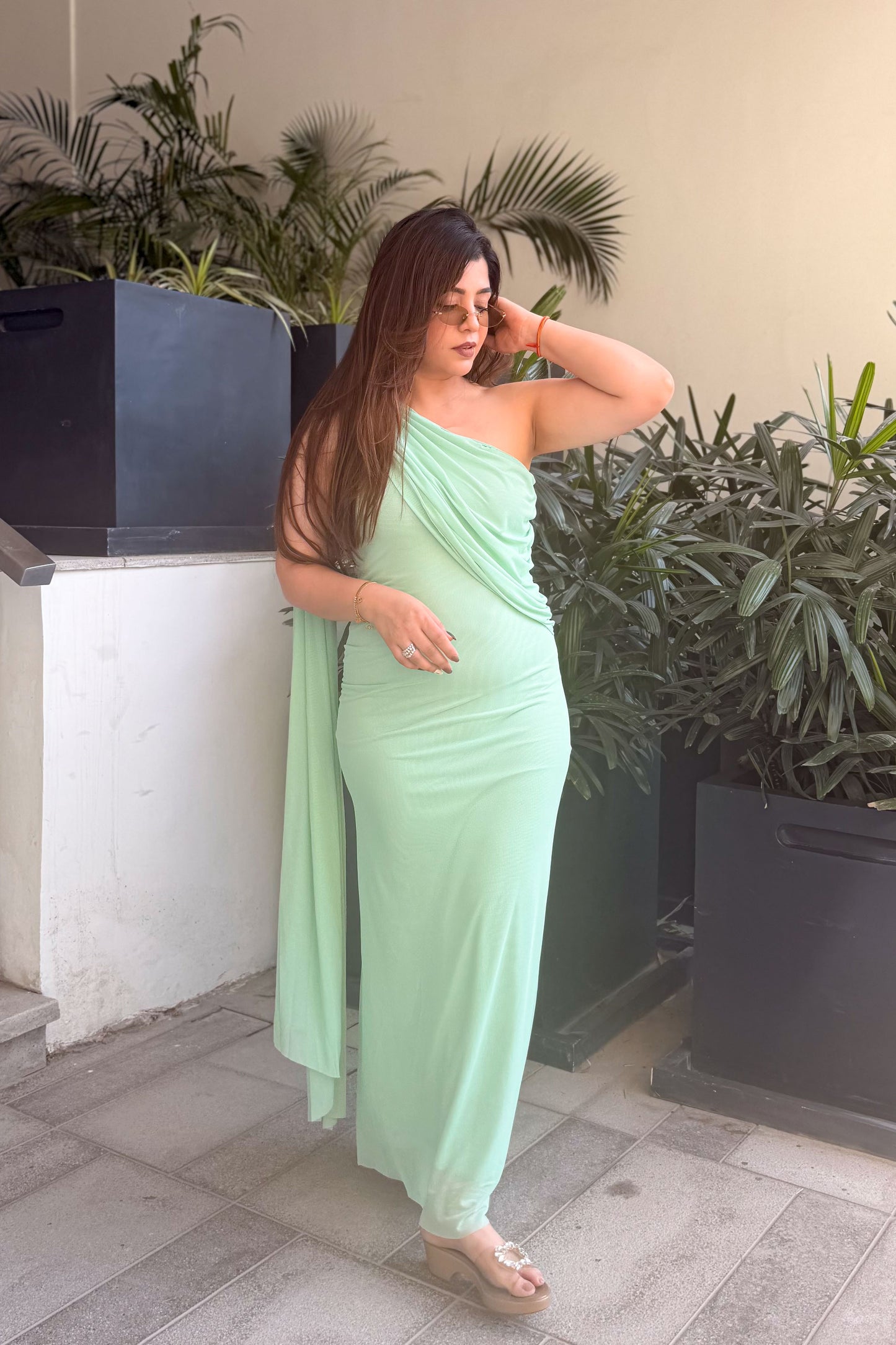 Hallie Drape One Shoulder Dress