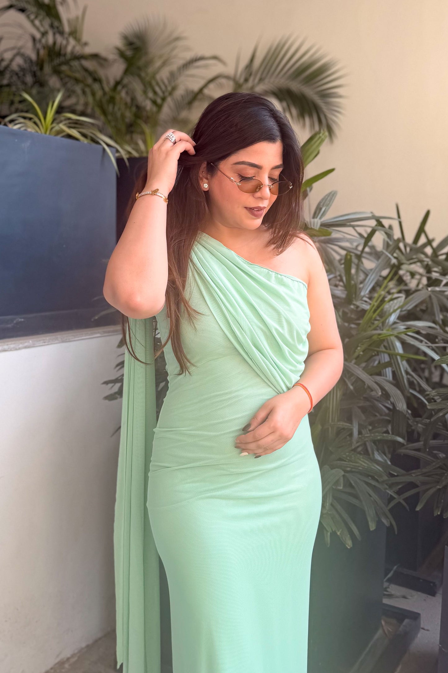 Hallie Drape One Shoulder Dress