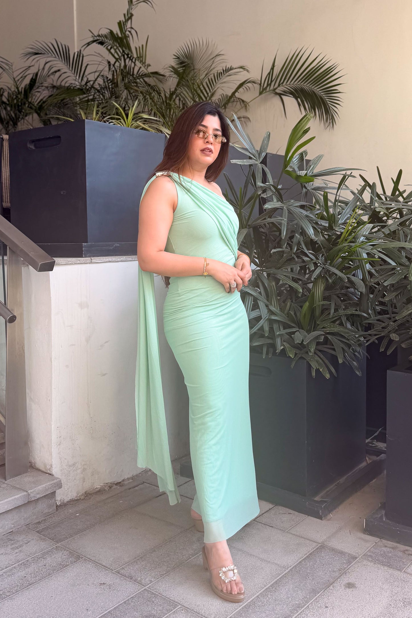 Hallie Drape One Shoulder Dress