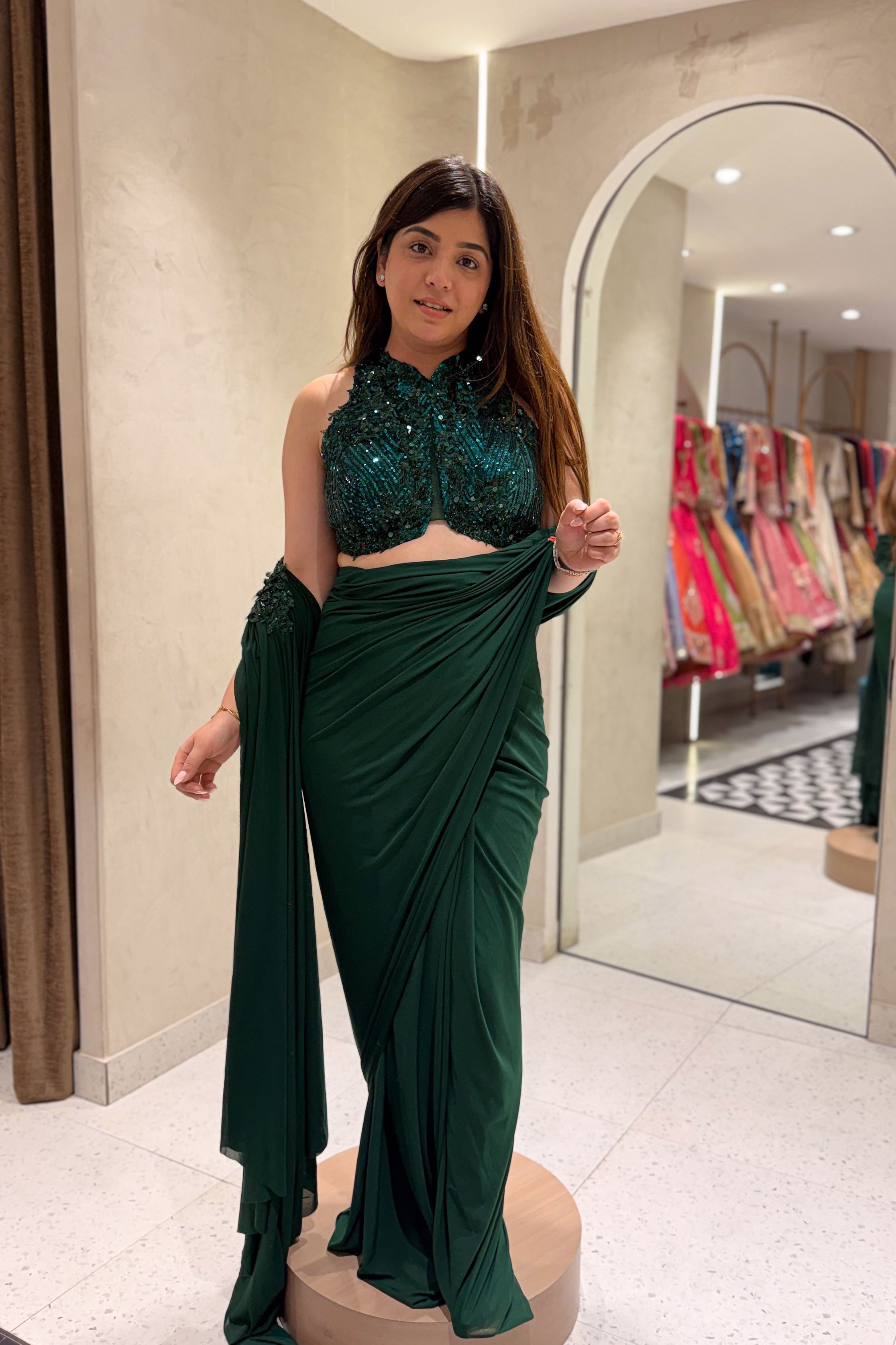 Tiana Hand Embroidered Drape Saree