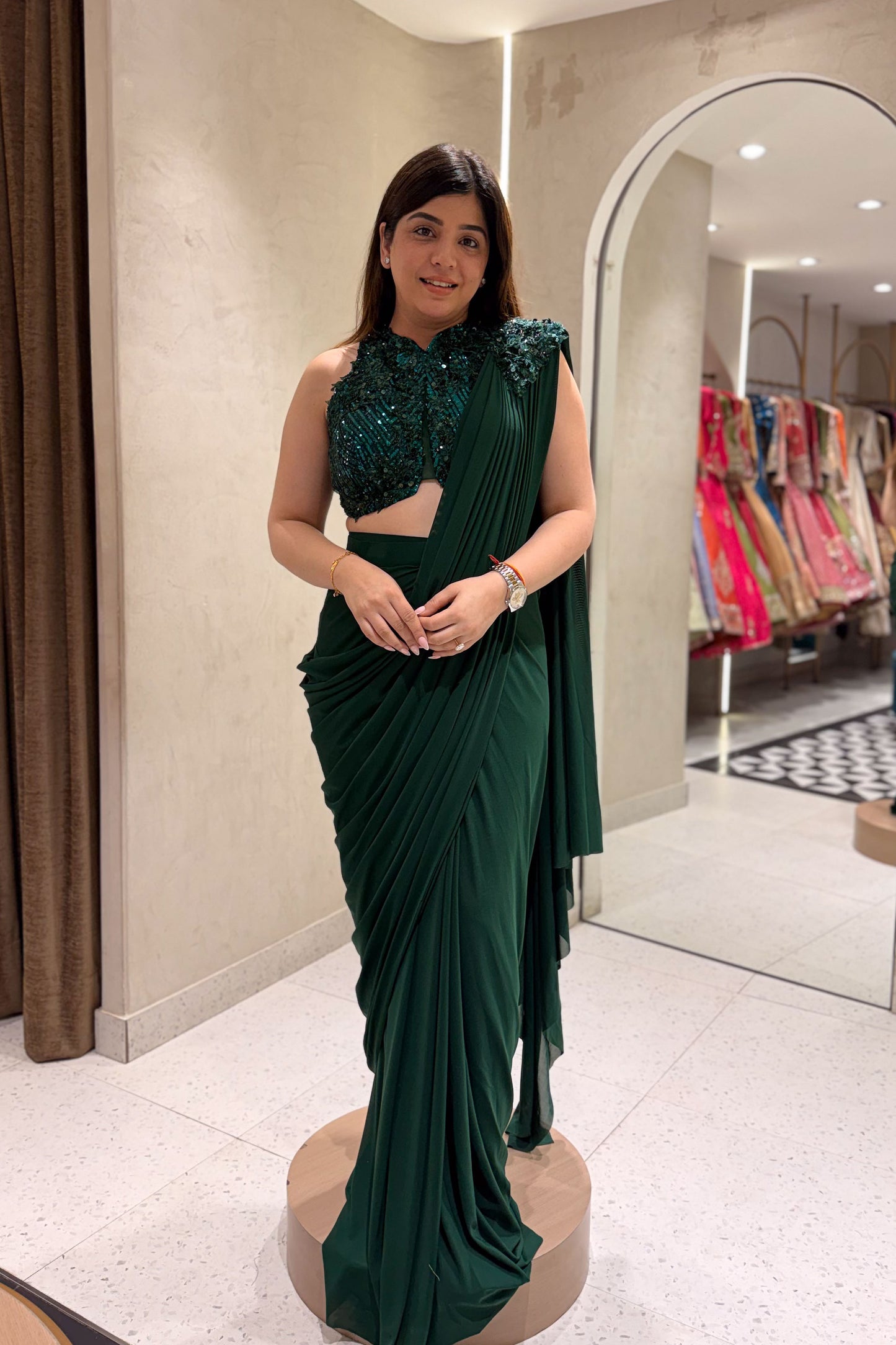 Tiana Hand Embroidered Drape Saree