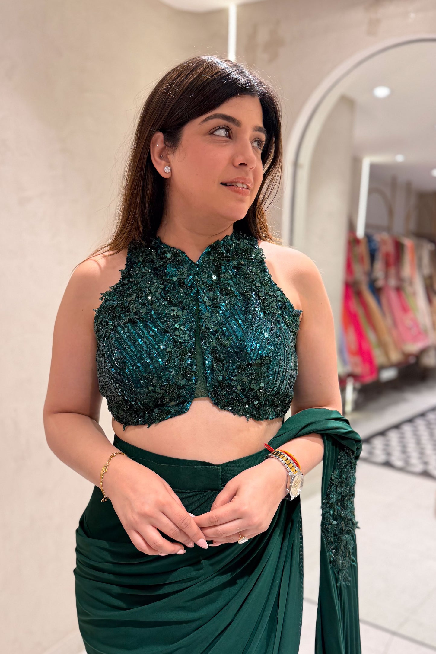 Tiana Hand Embroidered Drape Saree