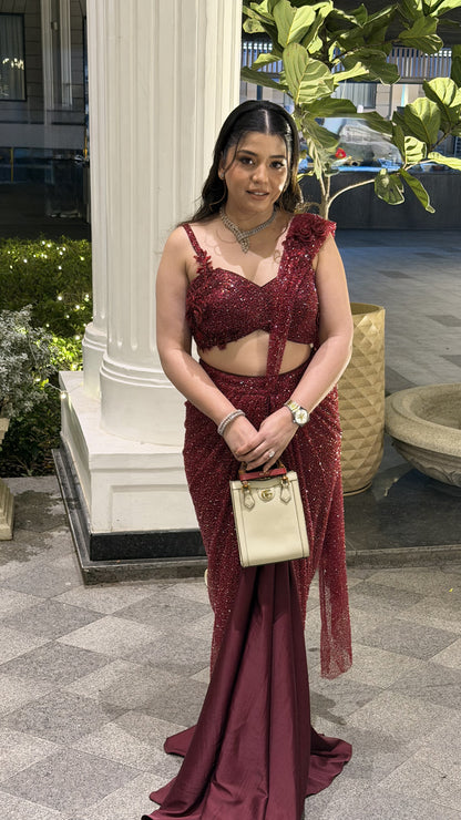 Diara Hand Embroidered Drape Saree