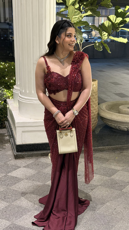 Diara Hand Embroidered Drape Saree