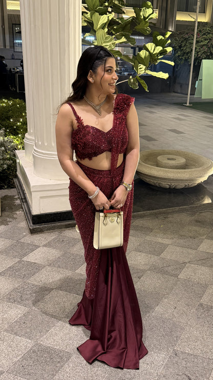 Diara Hand Embroidered Drape Saree