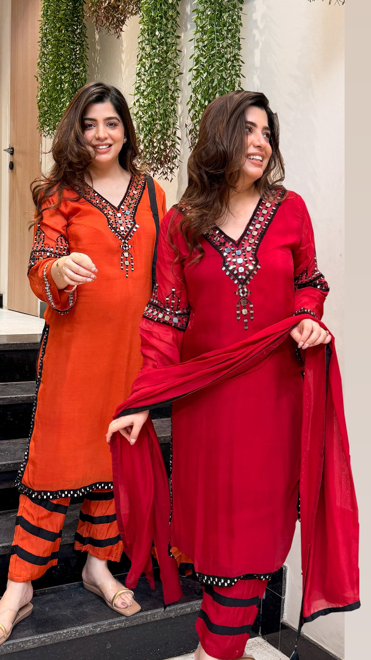 Riyanvi Mirror Embroidered Suit Set