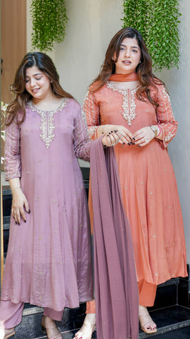 Hoor Embroidered Anarkali Suit Set