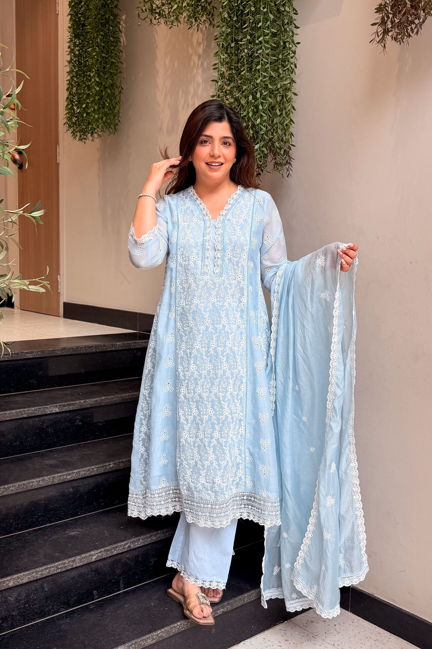 Nivya Floral Thread Work Suit Set