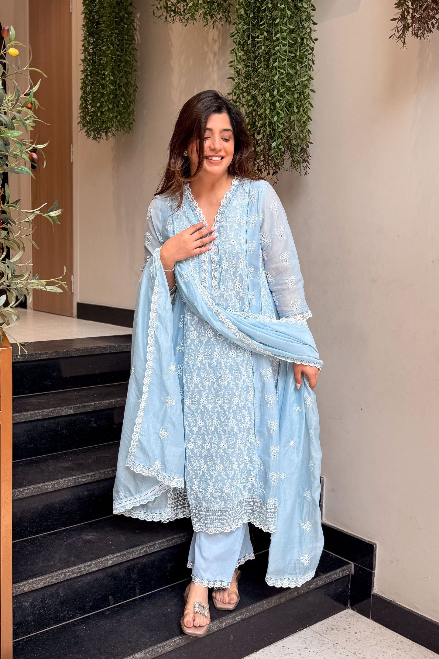 Nivya Floral Thread Work Suit Set